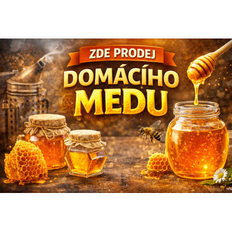Cedule pro prodej medu – Domácí med se sklenicemi