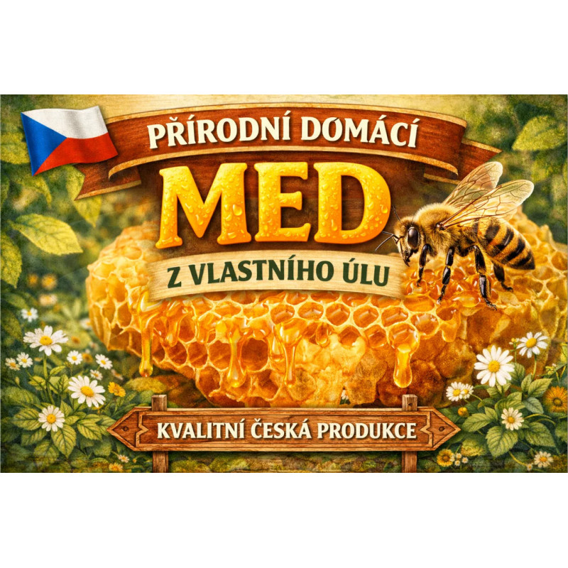 Cedule pro prodej medu – Přírodní med z vlastního úlu