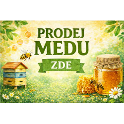 Cedule pro prodej medu – Prodej medu zde s úlem