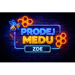 Cedule pro prodej medu – Neonový styl prodej medu