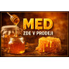 Cedule pro prodej medu – Med se sklenicí a pláství