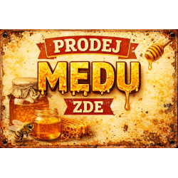 Cedule pro prodej medu – Retro plechový styl
