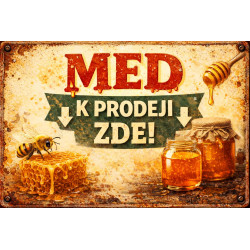 Cedule pro prodej medu – Retro med k prodeji