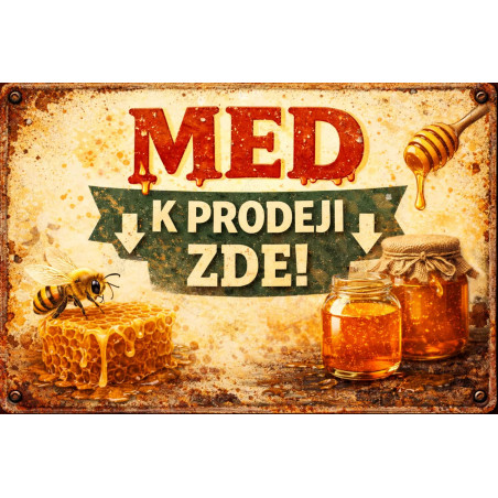 Cedule pro prodej medu – Retro med k prodeji
