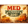 Cedule pro prodej medu – Retro med k prodeji