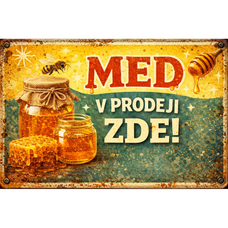 Cedule pro prodej medu – Retro med v prodeji zde