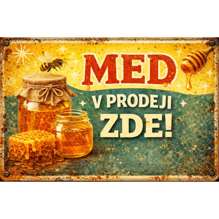Cedule pro prodej medu – Retro med v prodeji zde
