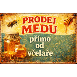 Cedule pro prodej medu – Retro med přímo od včelaře
