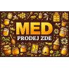 Cedule pro prodej medu – Ilustrovaný med s motivy