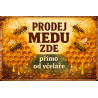 Cedule pro prodej medu – Retro plástve s včelami