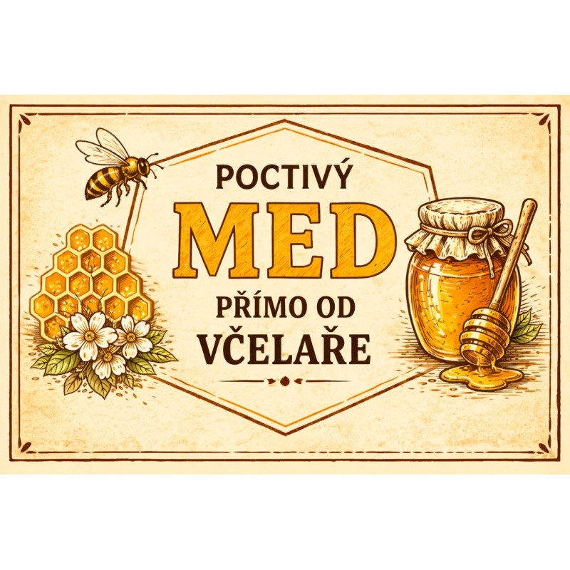 Cedule pro prodej medu – Poctivý med od včelaře