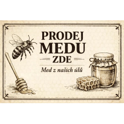 Cedule pro prodej medu – Vintage kresba medu