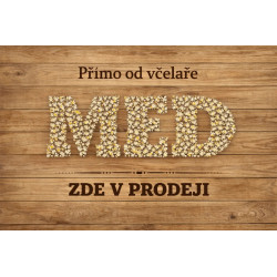 Cedule pro prodej medu – Květinový nápis med