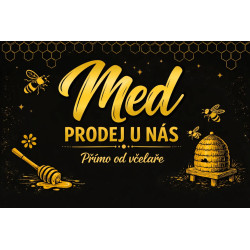 Cedule pro prodej medu – Luxusní černozlatý styl