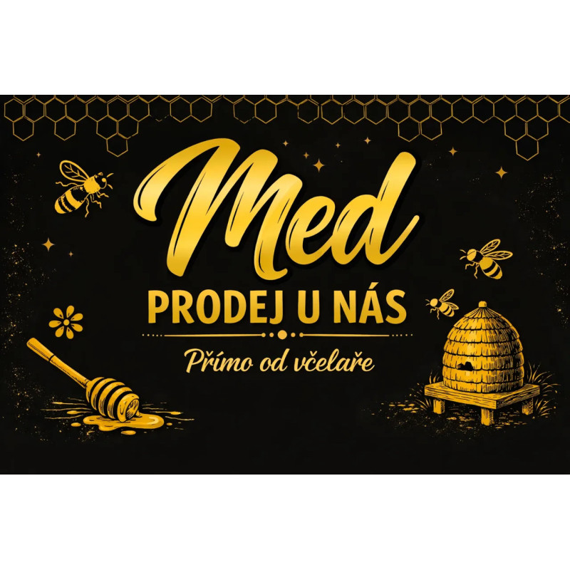Cedule pro prodej medu – Luxusní černozlatý styl