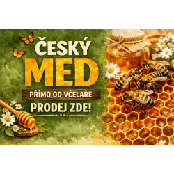Cedule pro prodej medu – Český med s včelami detail