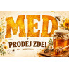 Cedule pro prodej medu – Zlatý nápis med