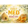 Cedule pro prodej medu – Český med s úlem a květy