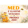 Cedule pro prodej medu – Med od včelaře s květy varianta