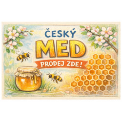 Cedule pro prodej medu – Český med malovaný styl
