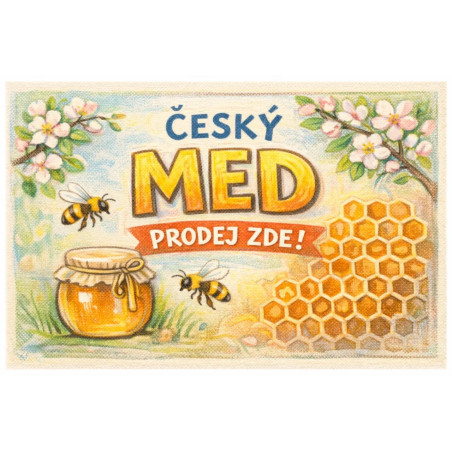 Cedule pro prodej medu – Český med malovaný styl