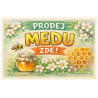 Cedule pro prodej medu – Malovaný med s květy