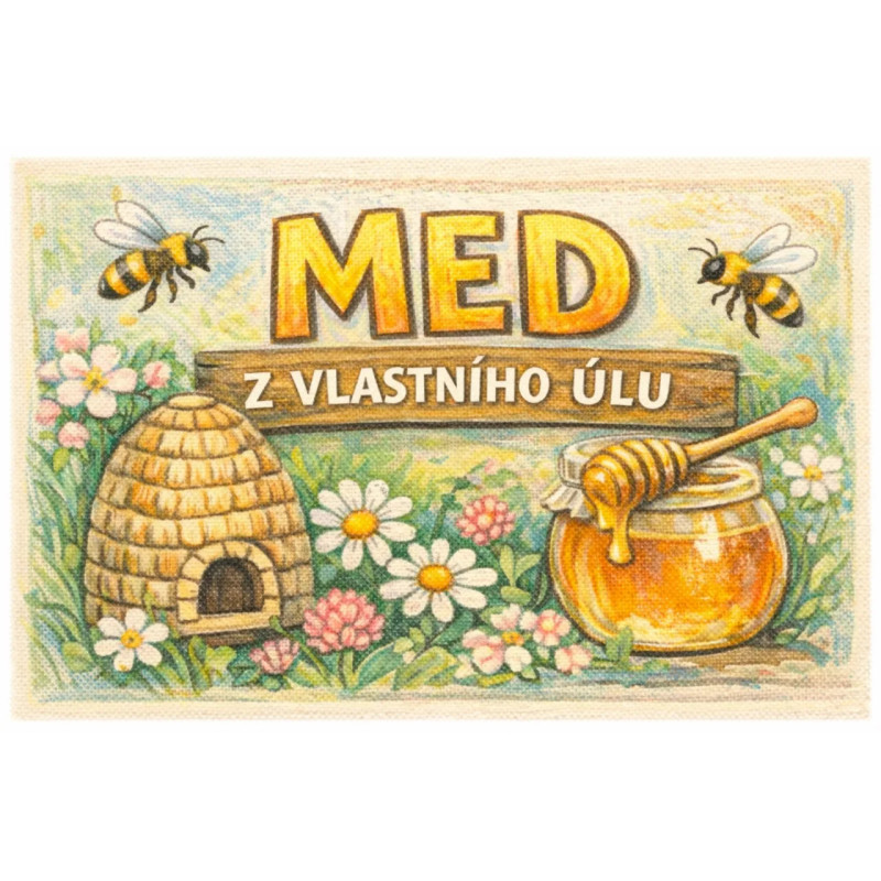Cedule pro prodej medu – Malovaný úl a med