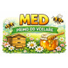 Cedule pro prodej medu – Med od včelaře s úlem