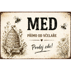 Cedule pro prodej medu – Vintage kresba úlu