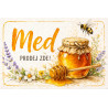 Cedule pro prodej medu – Akvarelový med s květy