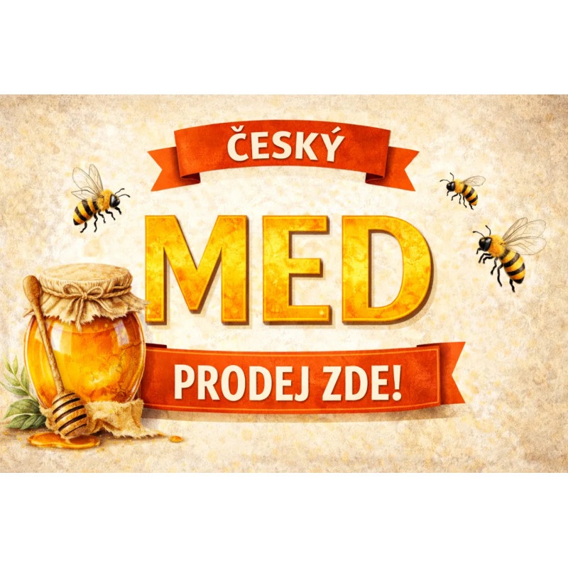 Cedule pro prodej medu – Český med s páskou