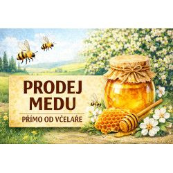 Cedule pro prodej medu – Přírodní krajina s medem