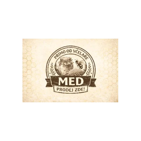 Cedule pro prodej medu – Retro razítko med
