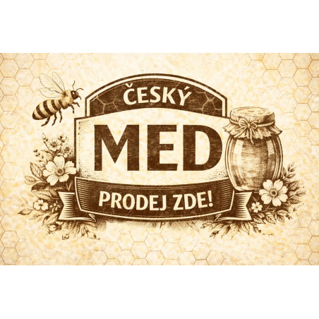 Cedule pro prodej medu – Retro český med