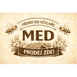 Cedule pro prodej medu – Retro med s pláství