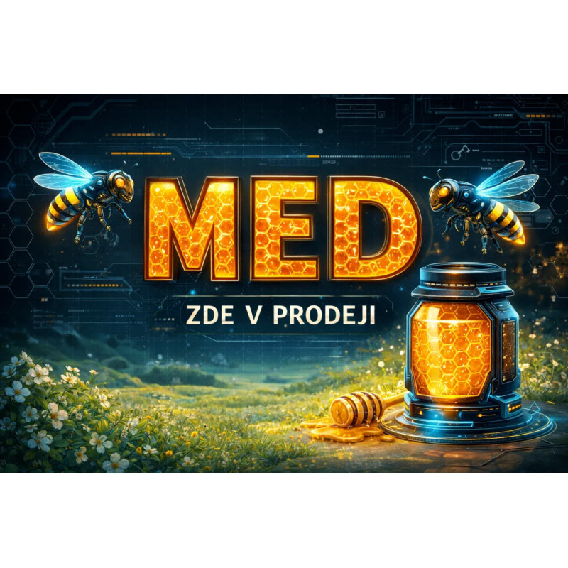 Cedule pro prodej medu – Futuristický med neon styl