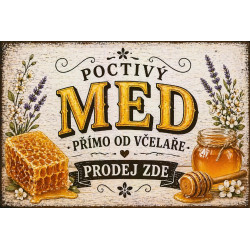 Cedule pro prodej medu – Poctivý med od včelaře