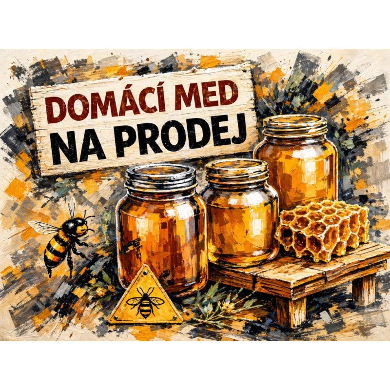 Cedule pro prodej medu – Domácí med na prodej malířský styl
