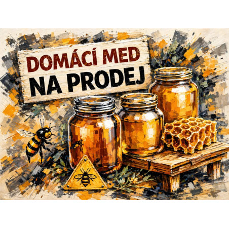 Cedule pro prodej medu – Domácí med na prodej malířský styl