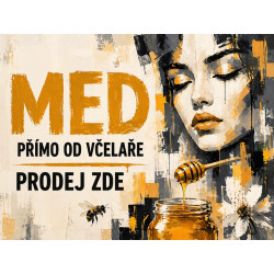 Cedule pro prodej medu – Med od včelaře moderní ilustrace