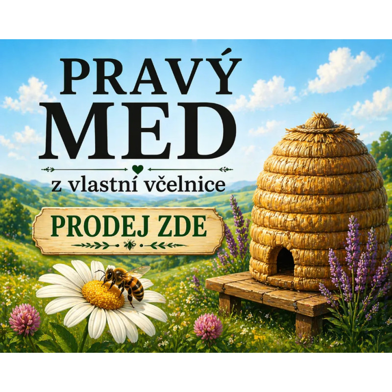 Cedule pro prodej medu – Pravý med z vlastní včelnice