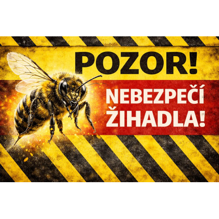 Cedule Pozor, včely – Nebezpečí žihadla