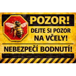 Cedule Pozor, včely – Výstraha na bodnutí