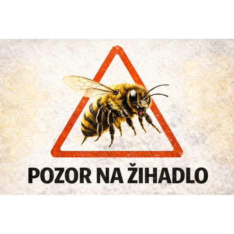 Cedule Pozor, včely – Pozor na žihadlo