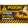 Cedule Pozor, včely – Výstražná cedule bodnutí