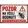 Cedule Pozor, včely – Retro bodnutí výstraha