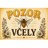 Cedule Pozor, včely – Pozor včely s květinami