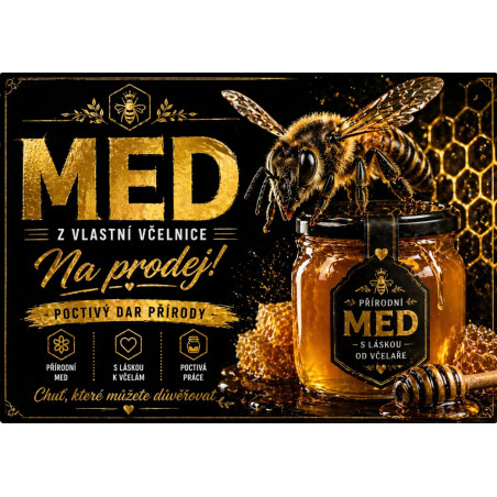 Cedule Prodej medu – Poctivý dar přírody na prodej