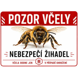 ⚠️ Cedule Pozor včely – Nebezpečí žihadel