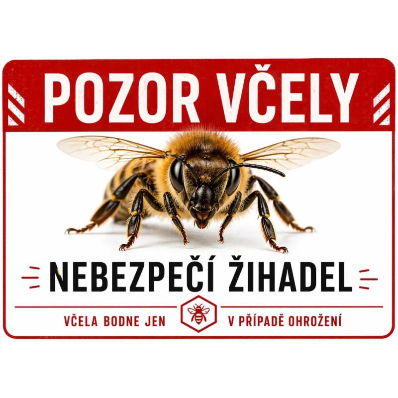 ⚠️ Cedule Pozor včely – Nebezpečí žihadel